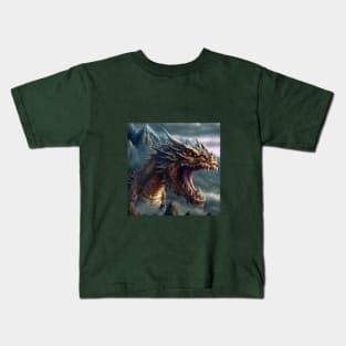 Dragon Red Eyes Sharp Teeth Kids T-Shirt